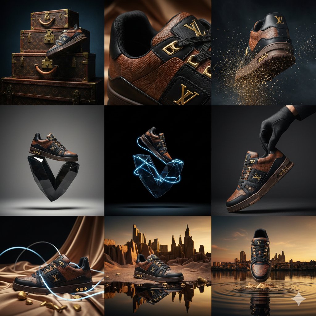 Louis Vuitton Sneaker Editorial Grid Prompt 1