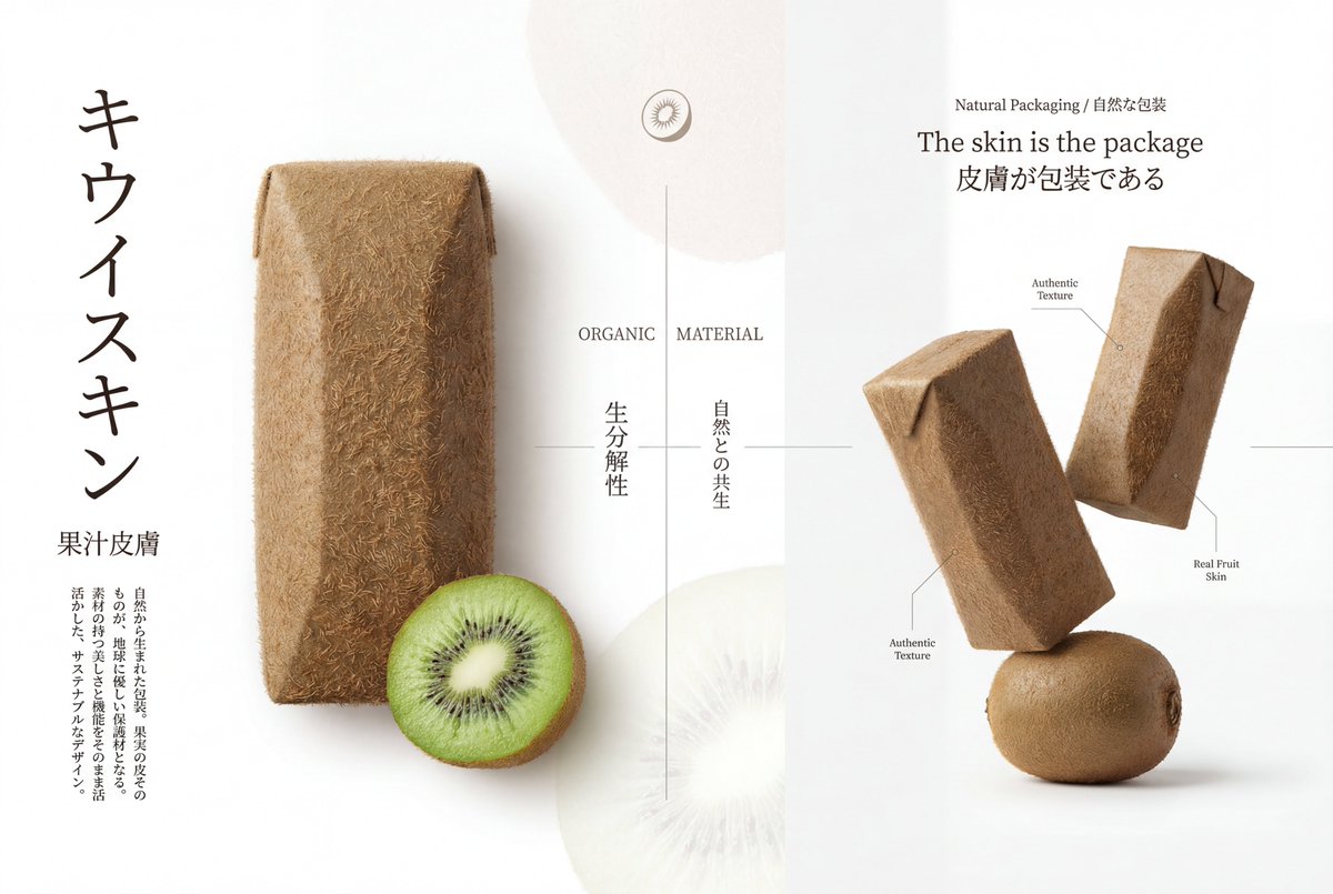 Premium Japanese-Style Kiwi Juice Skin Packaging Poster 1