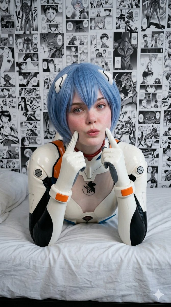 Elle Fanning as Rei Ayanami Cosplay 3