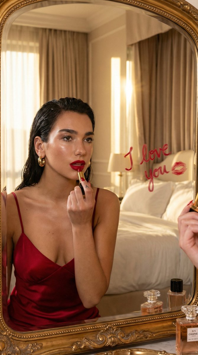 Cinematic Portrait Prompt: Applying Red Lipstick (Duplicate) 3