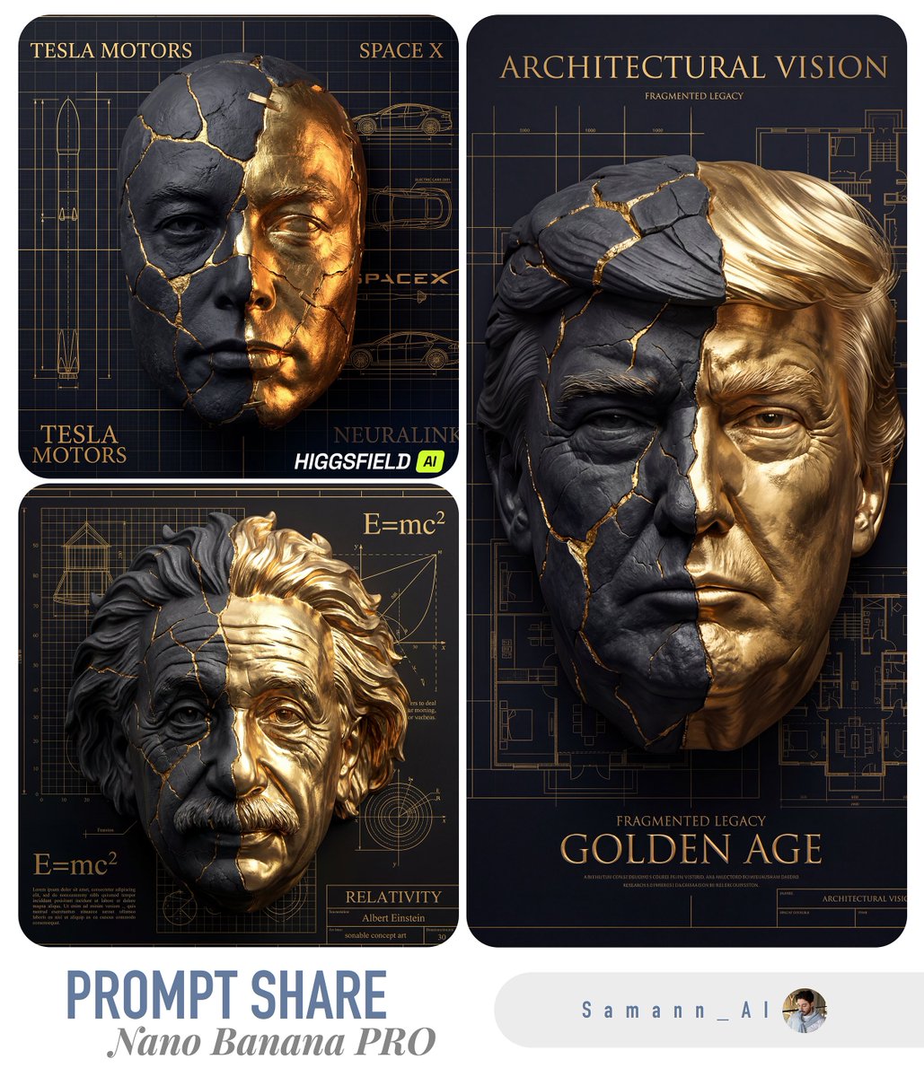 Kintsugi-Inspired Architectural 3D Portrait 1