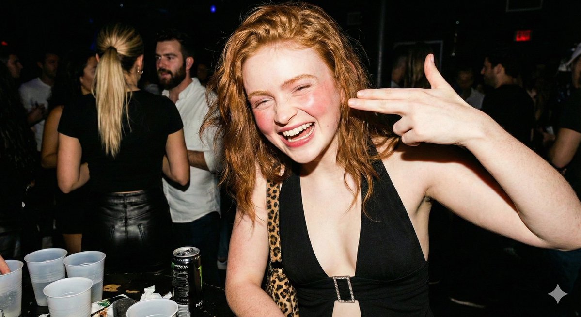 Hyper-realistic Candid Nightlife Photo of Sadie Sink (Duplicate) 1