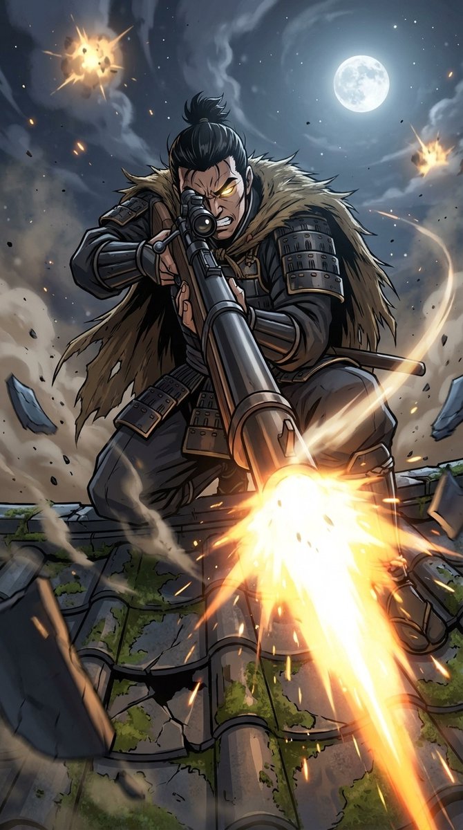 Samurai Sniper Extreme Low-Angle Prompt 2