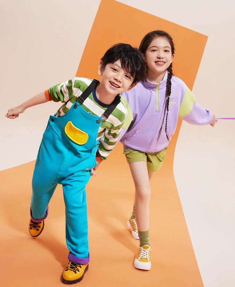 Kids' Fashion Editorial Photography with Geometric Background 2