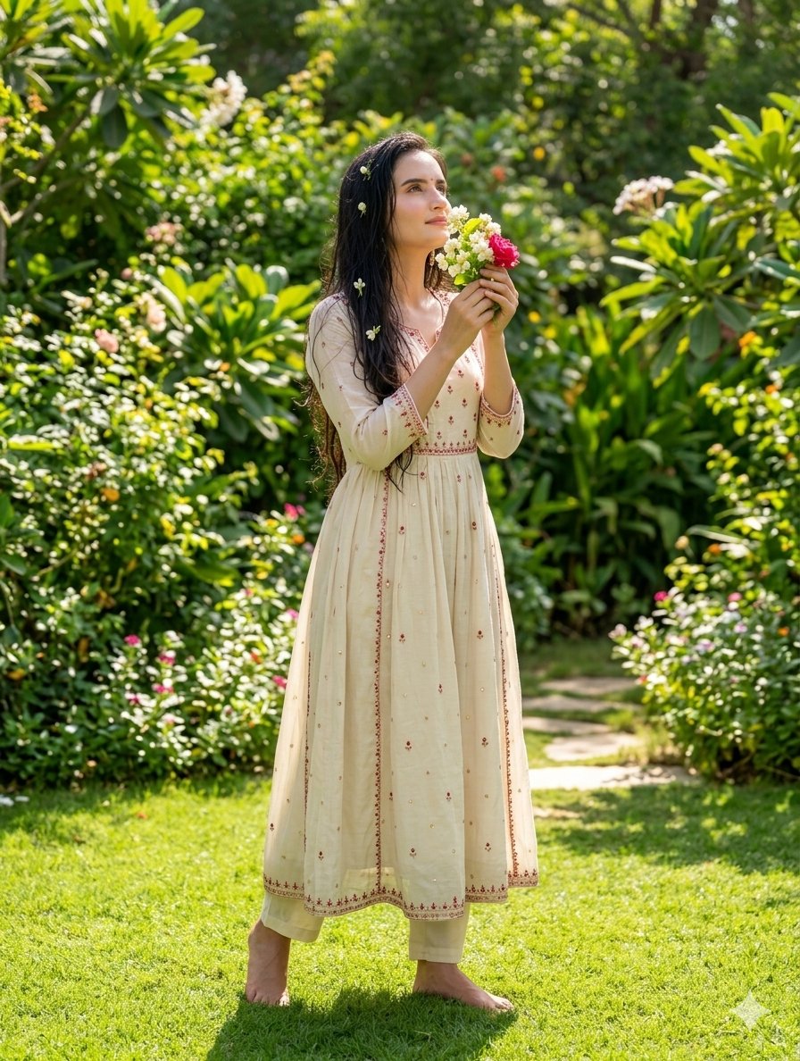 South Asian Woman in Garden Portrait 1