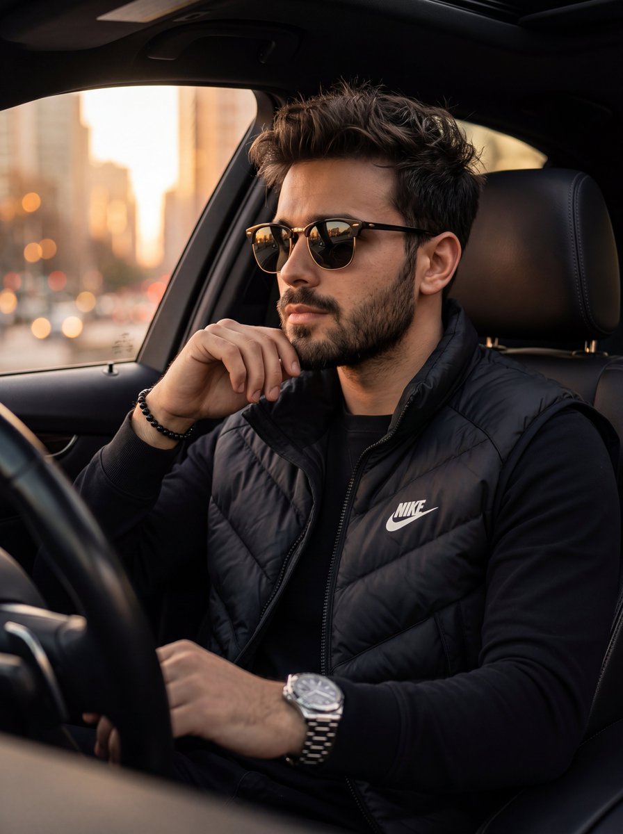 Cinematic Portrait of a Man in a Car 1