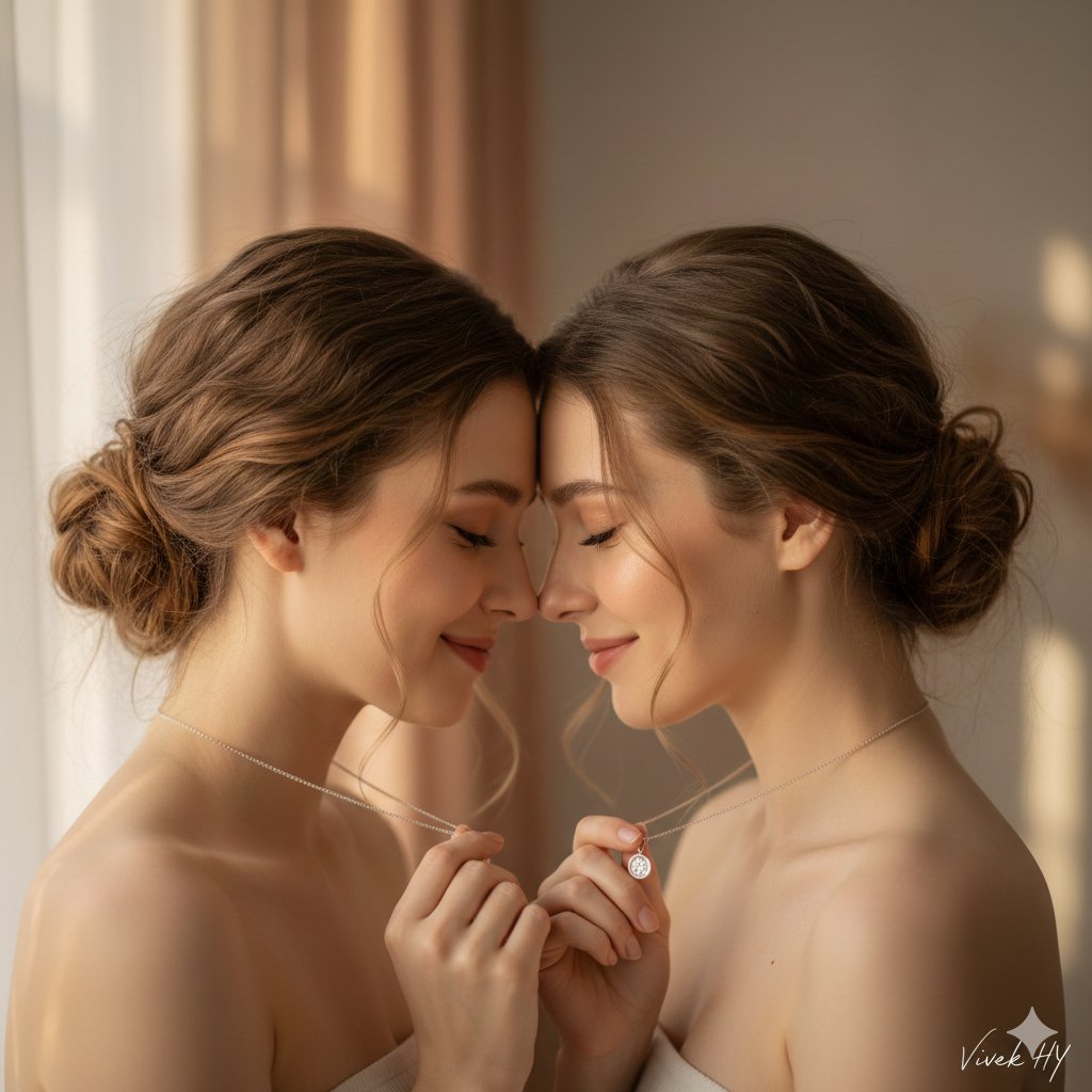 Soft Aesthetic Cinematic Portrait of Twins Prompt 1