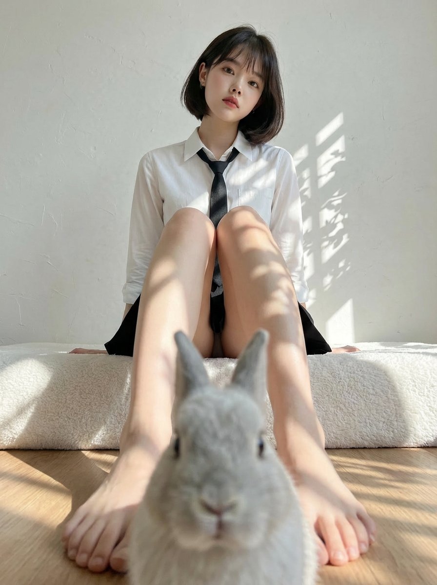 Rabbits wearing identical clothes 2