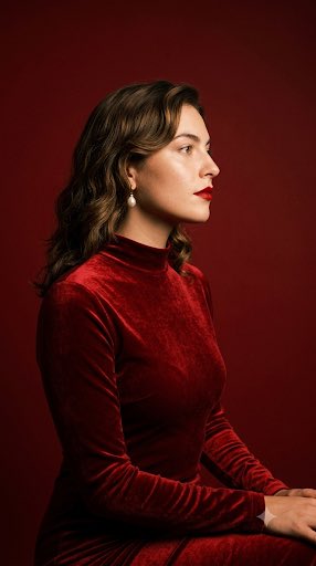 Crimson Velvet Studio Portrait 1