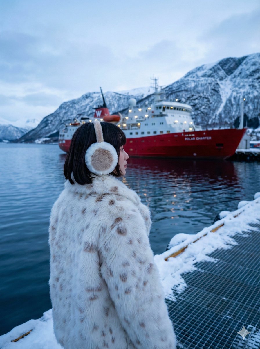 Moody Cinematic Travel Photo in Snowy Harbor 1