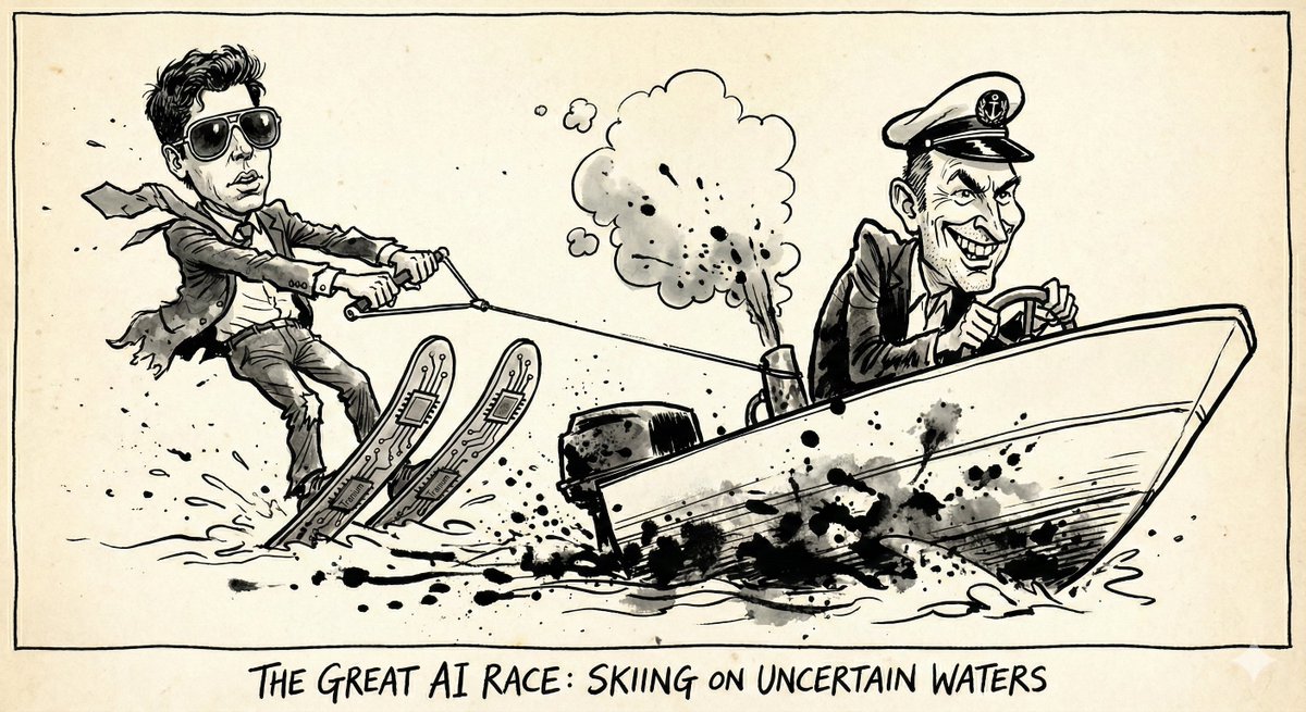 Sam Altman Waterskiing Behind Andy Jassy 2