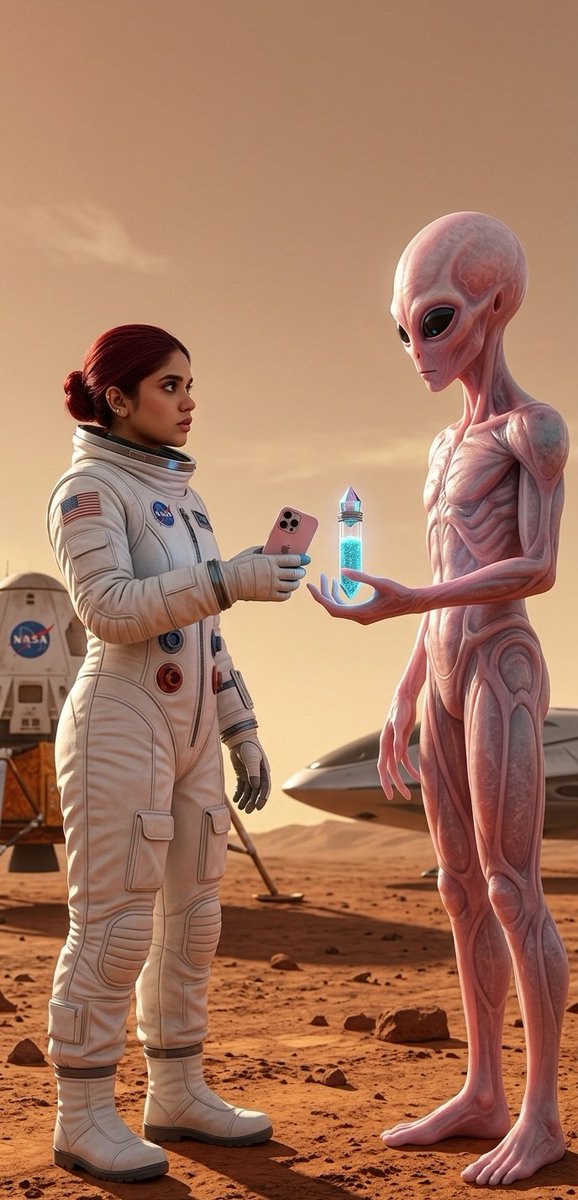Martian Astronaut and Alien Exchange 1