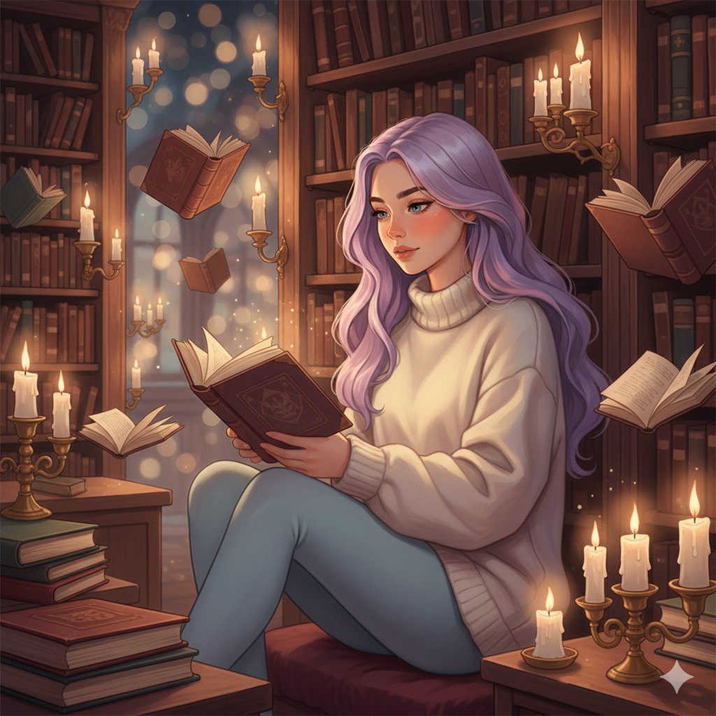 Whimsical Magical Library Digital Painting Prompt 1