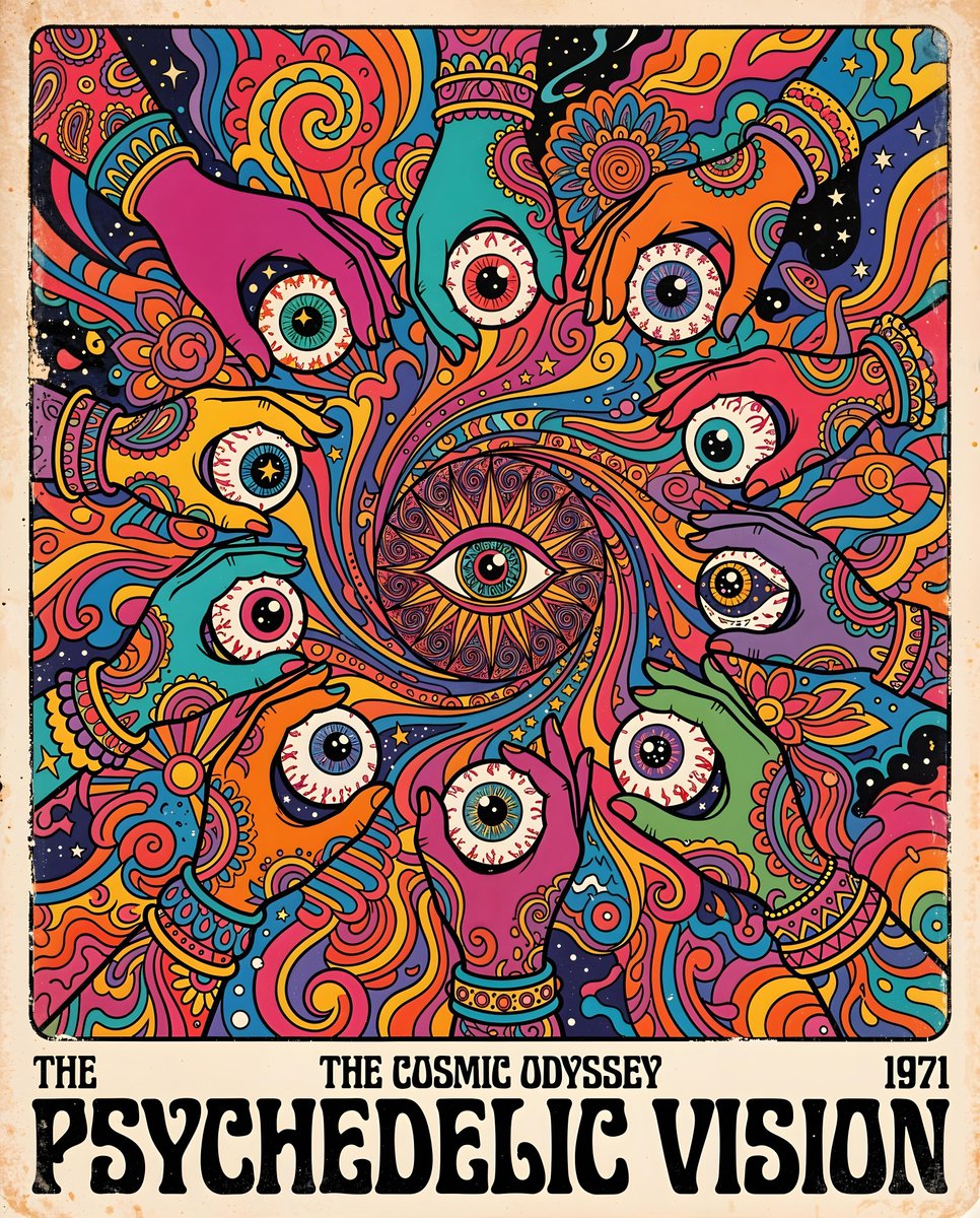 70s Psychedelic Hand Illustration 1