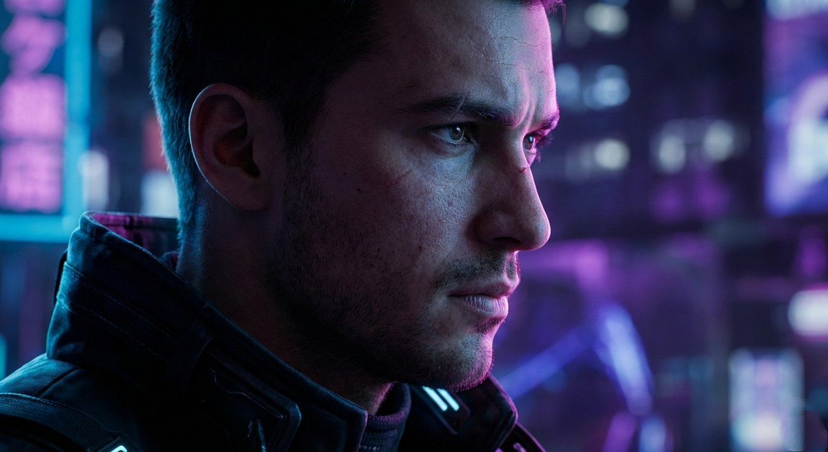 Cyberpunk Cinematic Close-up Portrait 1