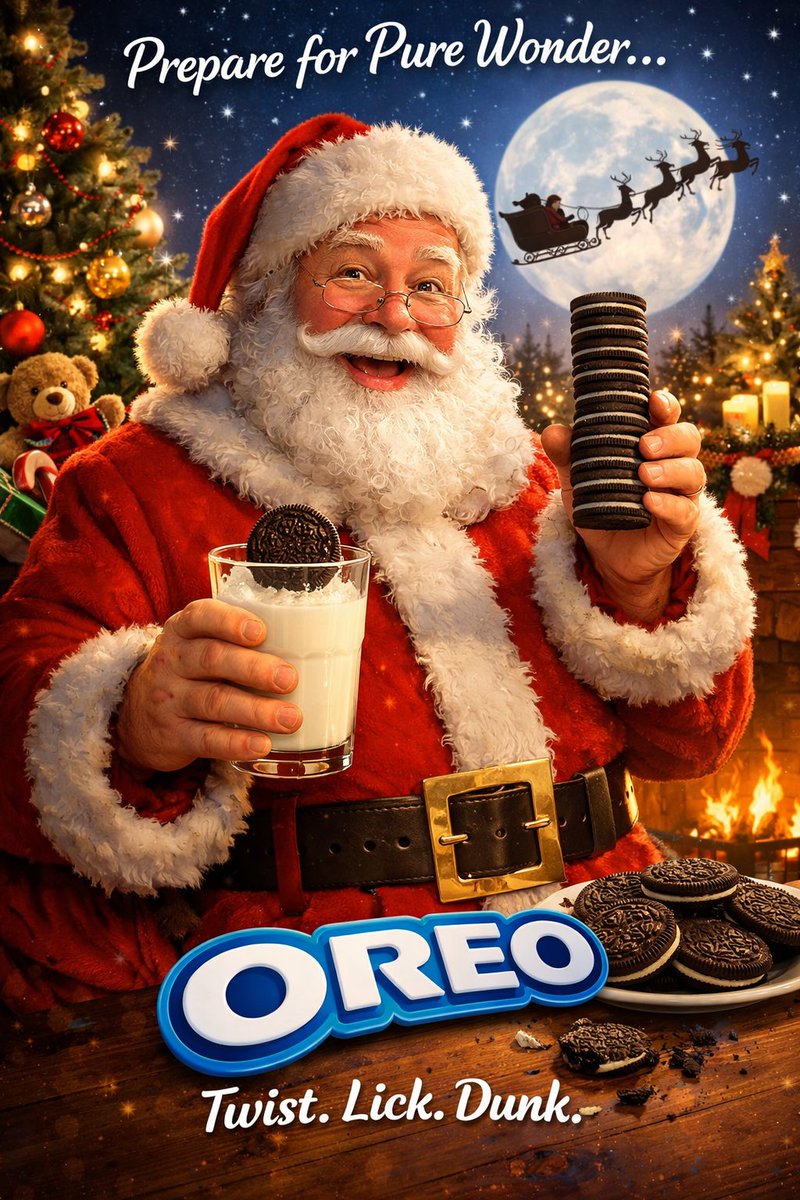 Oreo advertisement featuring Santa Claus 1