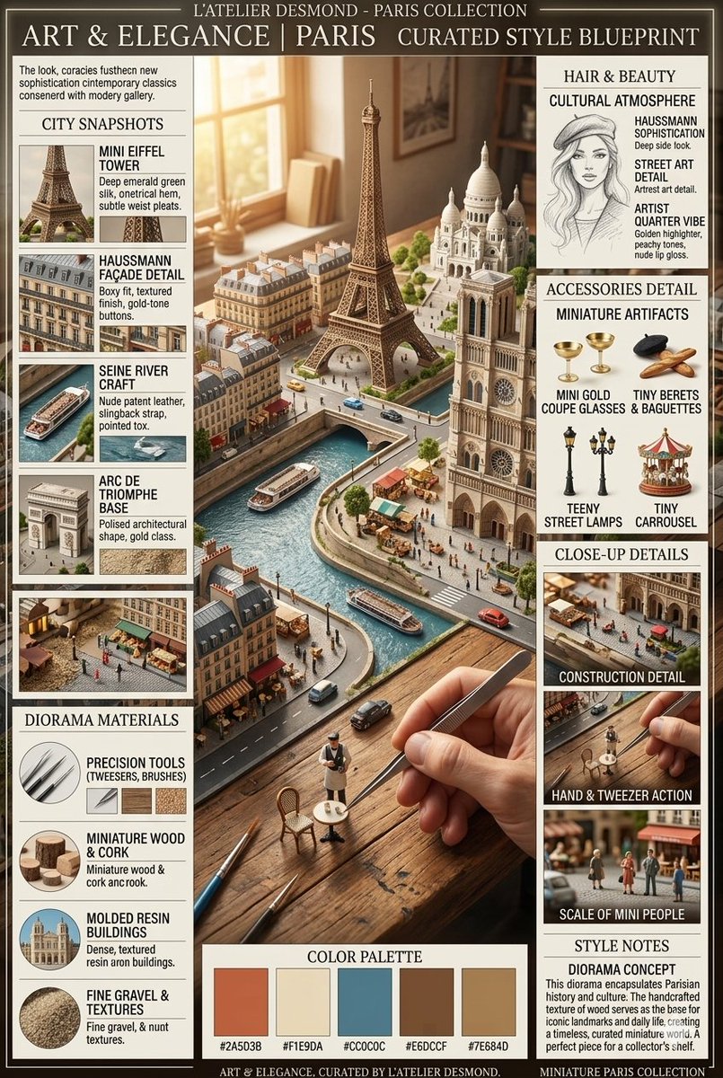 Parisian Diorama Infographic Blueprint 1