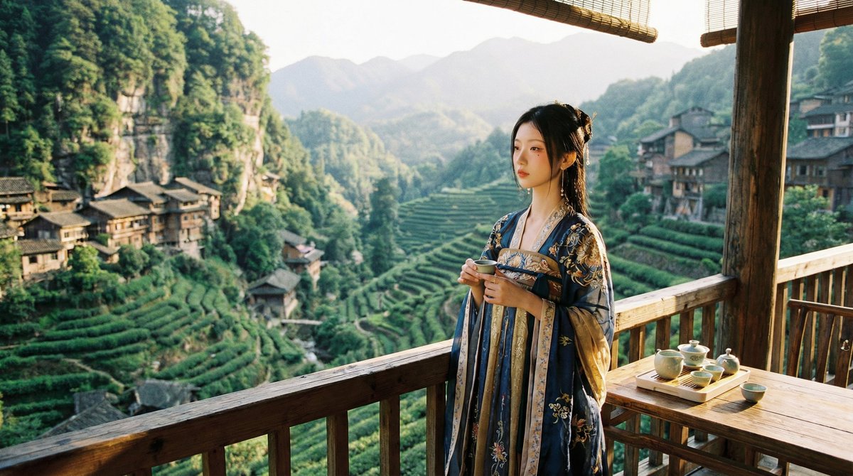 Classical Chinese Romance Landscape with Hanfu 2