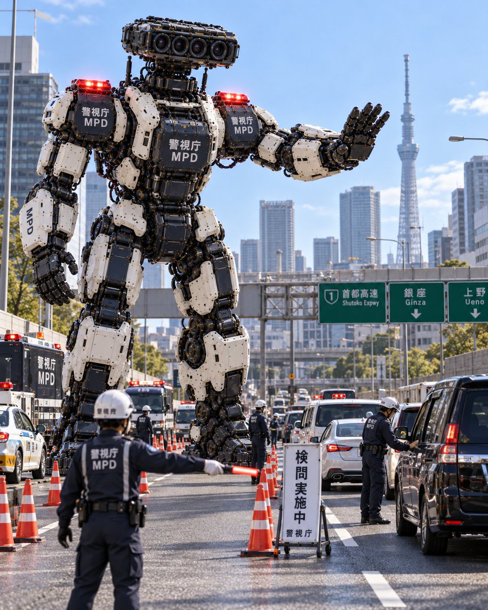 YouTube Thumbnail - Tokyo Police Giant Robot Checkpoint 1