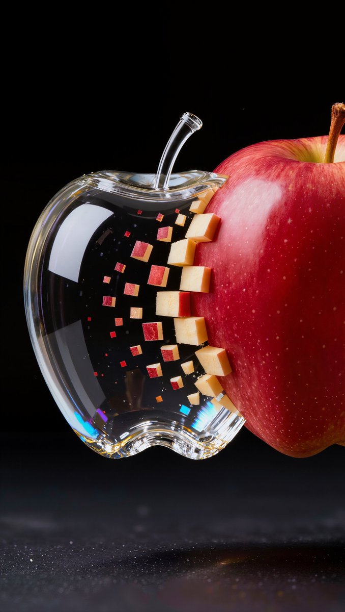 Prompt:
A single apple crossing a black void, mov 1