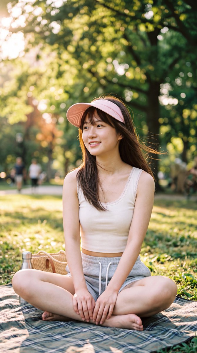 Sunlit Park Picnic Portrait 1