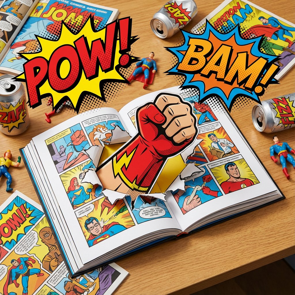 Superhero Comic Book Pop Art Diorama Prompt 1