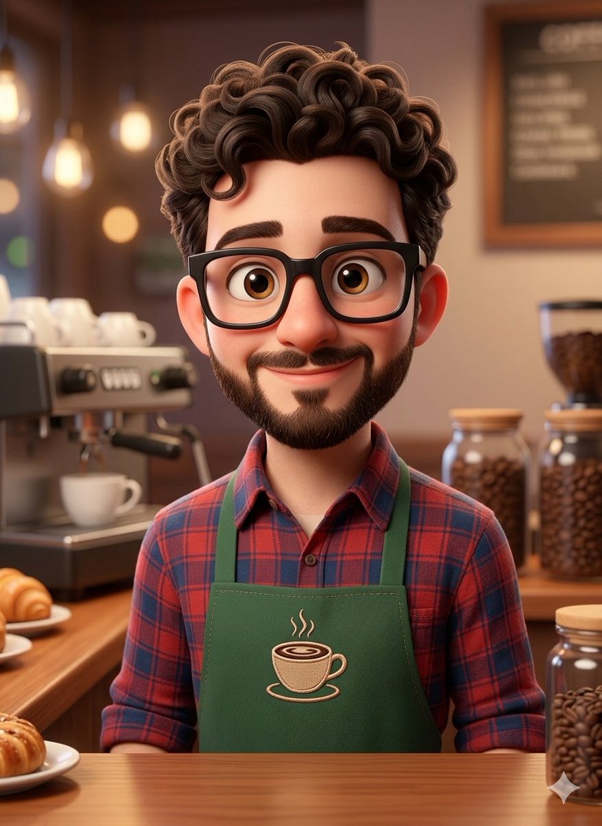 3D Rendered Barista Character in Pixar Style 2