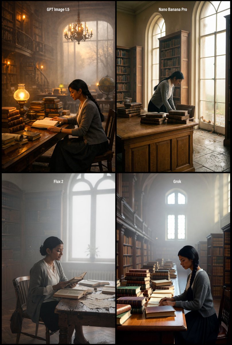 Realistic Library Scene at Foggy Autumn Dawn 1