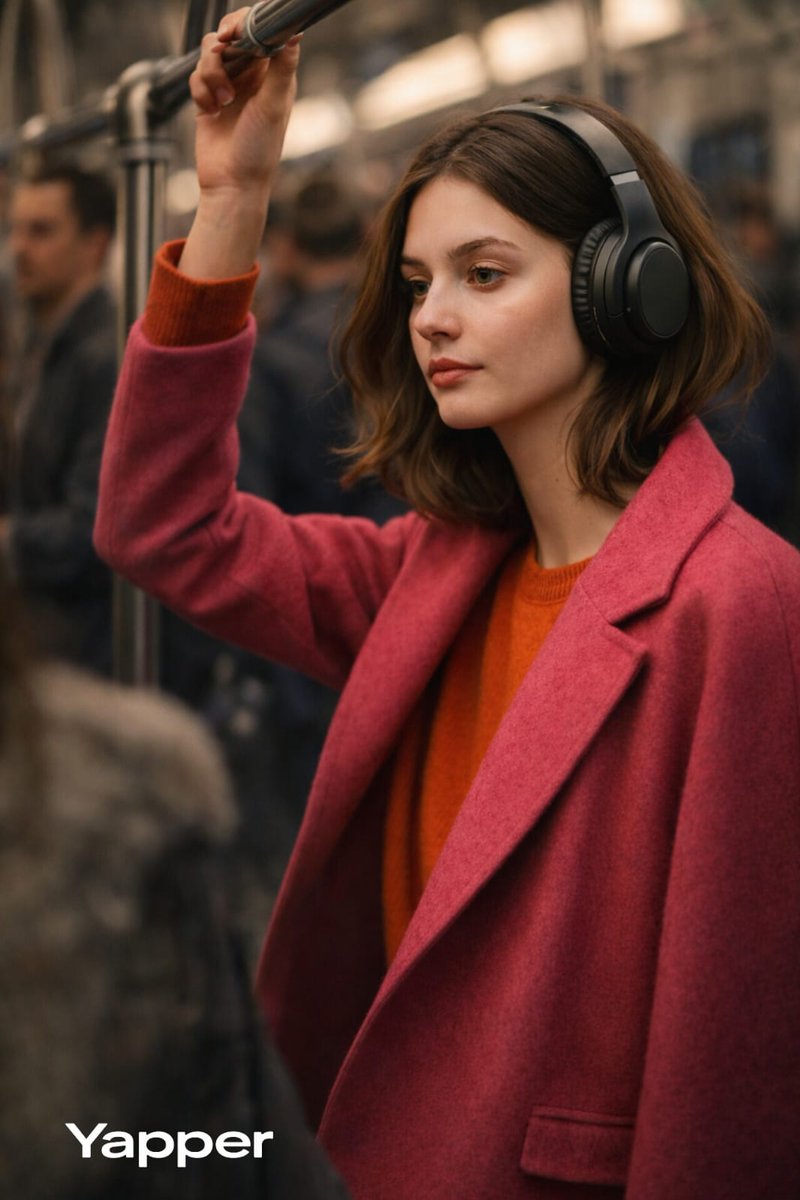 Luxury Campaign Photo in Metro Train with Headphones 3