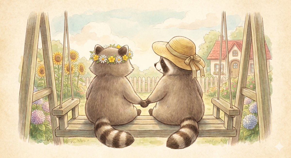 Picture Book Style Raccoon Characters 1