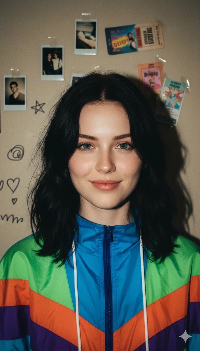 90s Retro Windbreaker Portrait with Harsh Flash (Two Prompts) 2