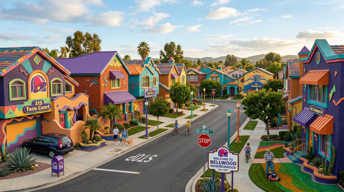 Suburban Neighborhood Designed by Fast Food Chains 1