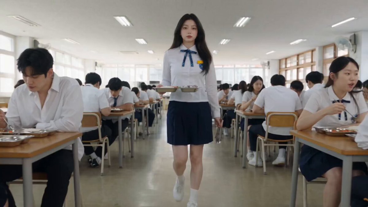 Cinematic School Cafeteria Lunch Scene