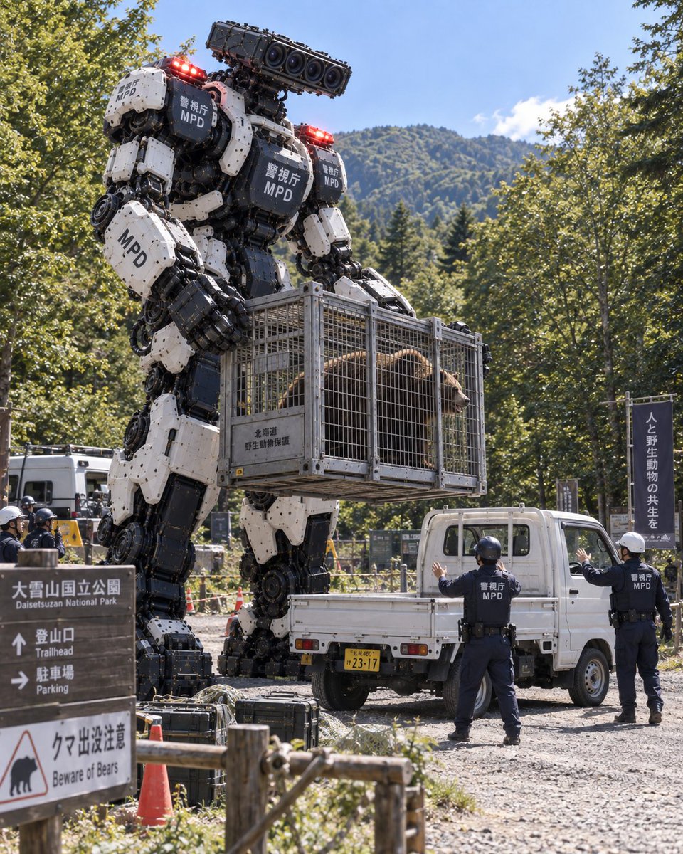 YouTube Thumbnail - Giant Police Robot Capturing Bear 1