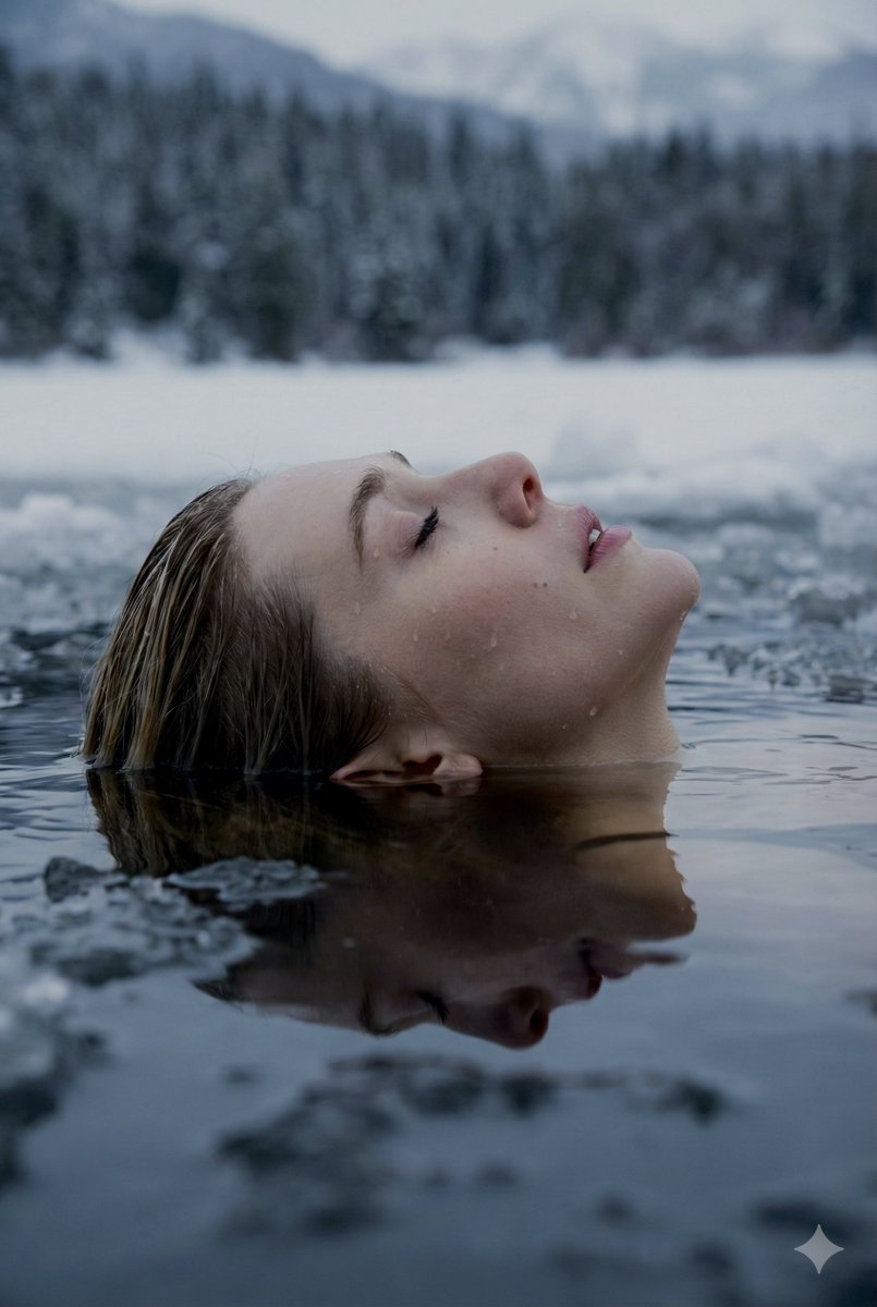 Ethereal Submerged Portrait in Icy Water 2