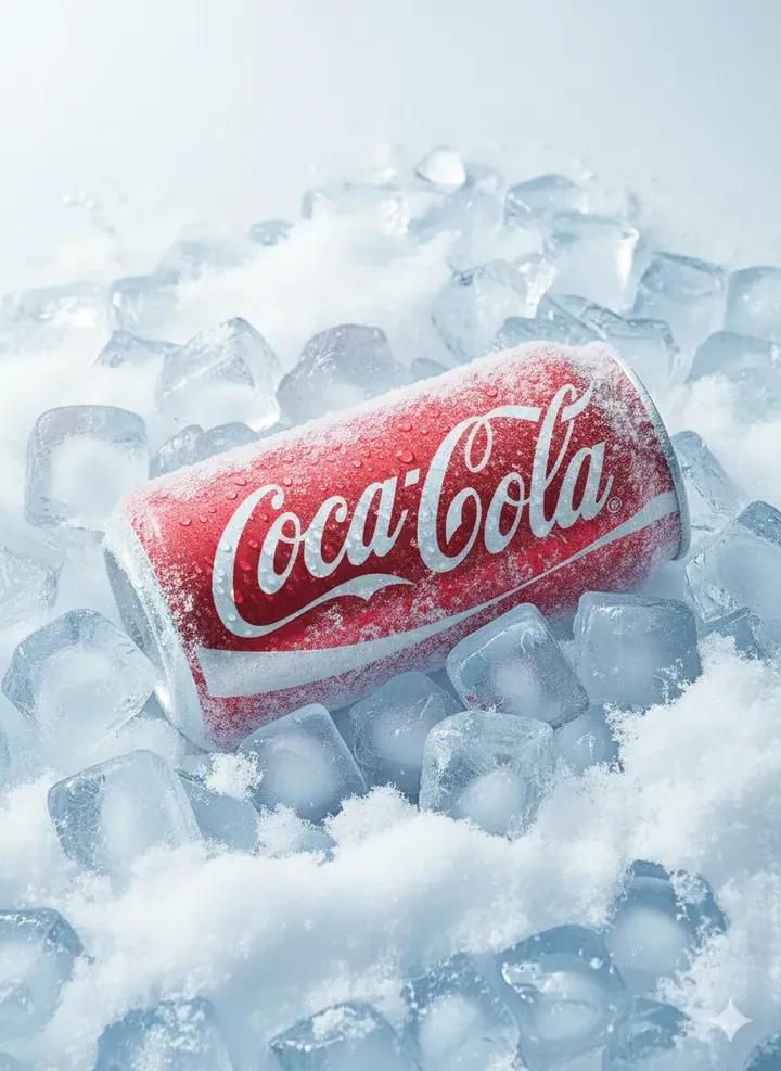 Hyper-Realistic Icy Coca-Cola Product Shot 1