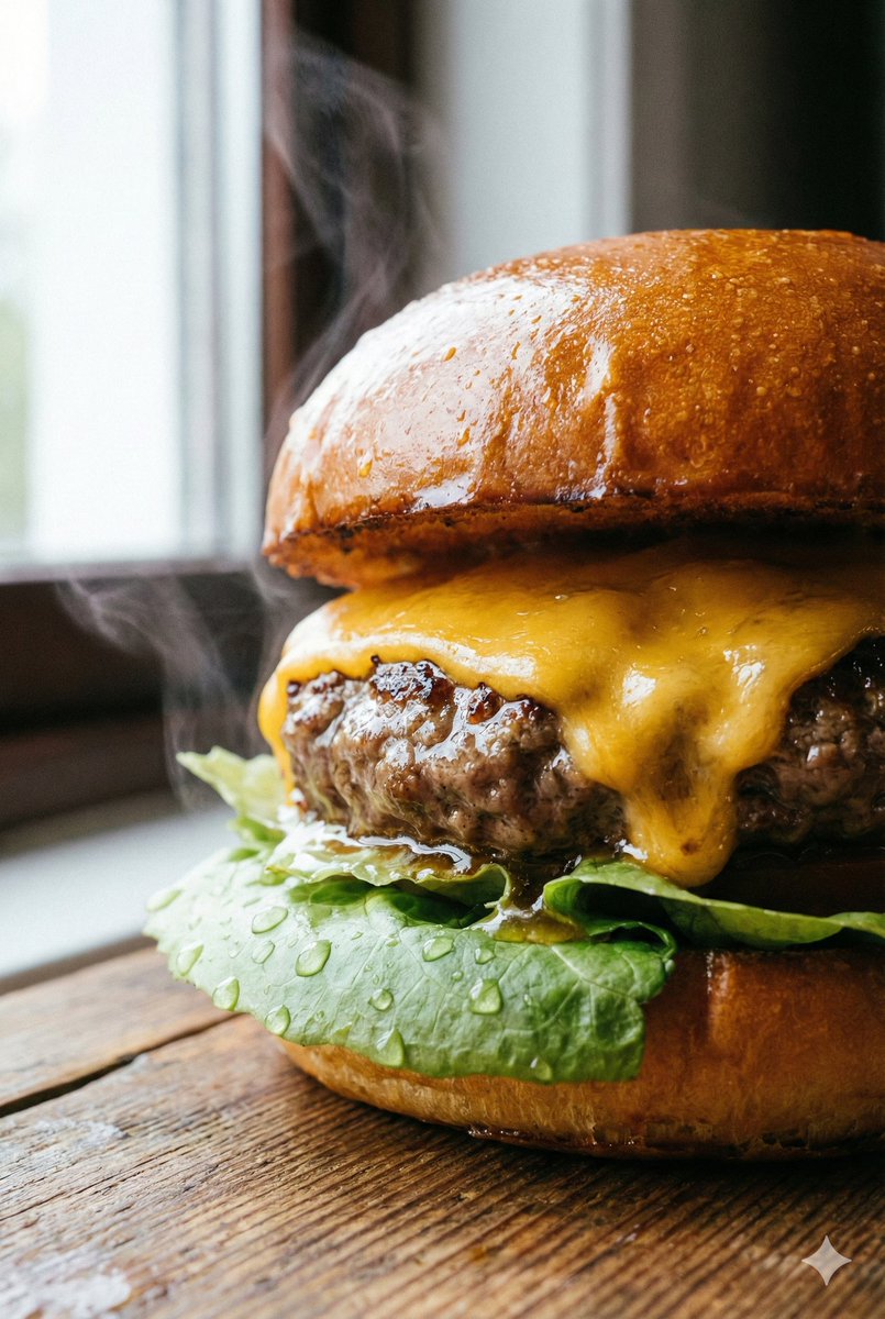 Macro Beef Burger Food Photography Prompt 1