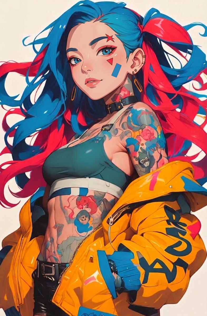 Punk Style Split-Dye Anime Woman 1