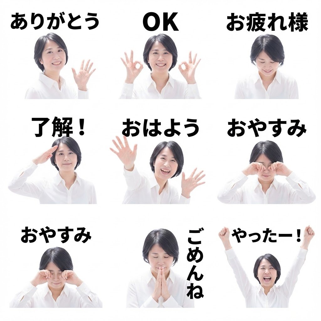 8 LINE stickers from a person image 1