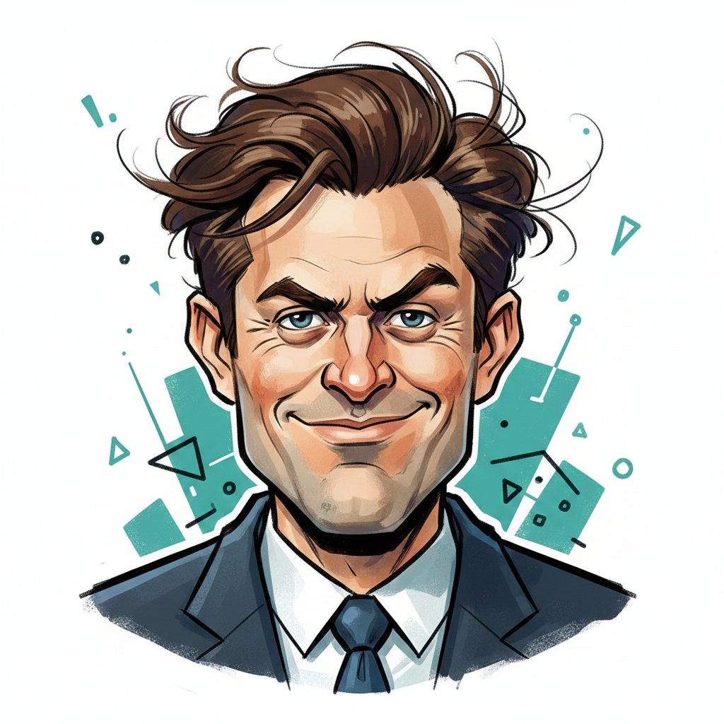 Editorial Caricature Illustration of a Man 1