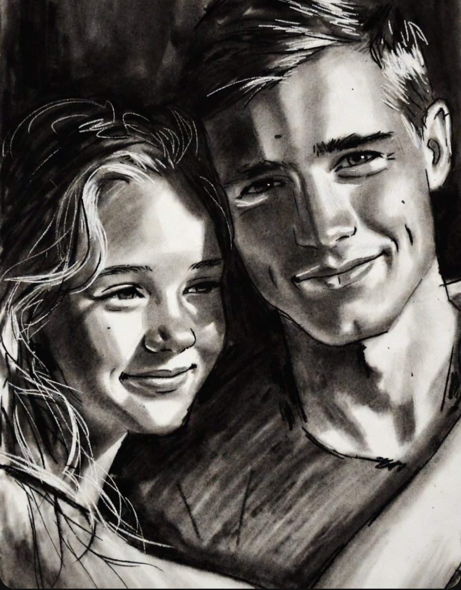 Charcoal and Pencil Couple Drawings 2