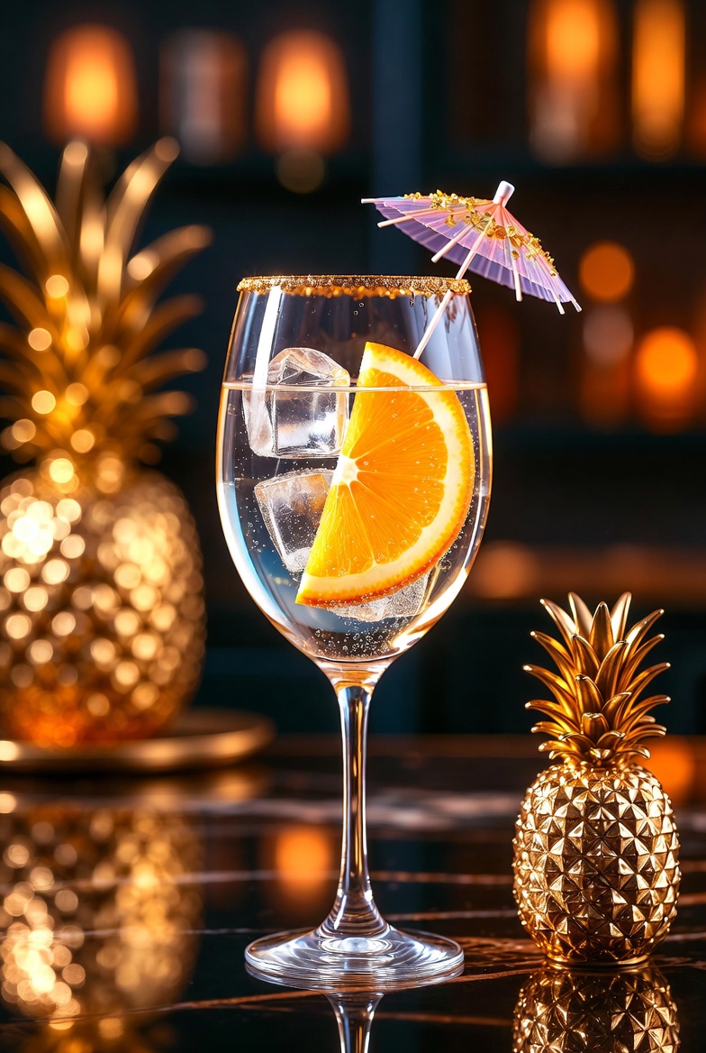 Luxurious Golden Cocktail Scene 2