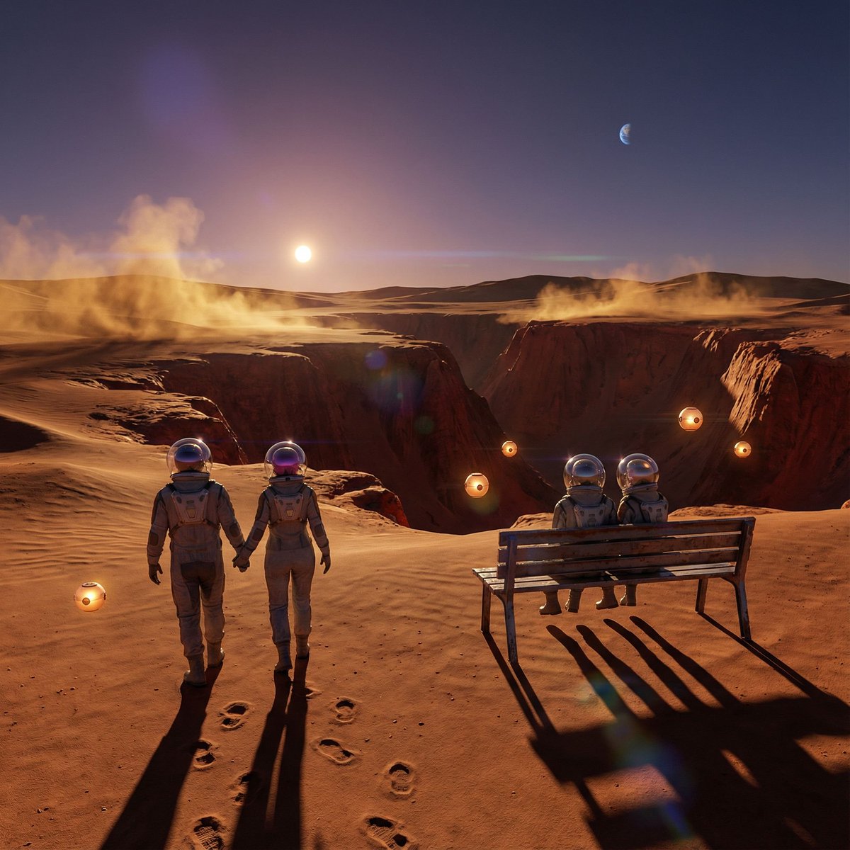 Ultra-Real 16K Cinematic Scene of Romantic Date on Mars 3