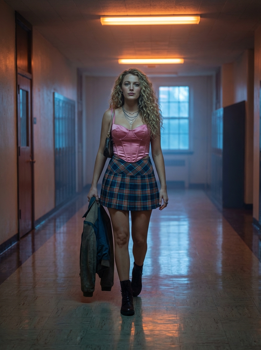 Y2K Schoolgirl Portrait Resembling Blake Lively 2