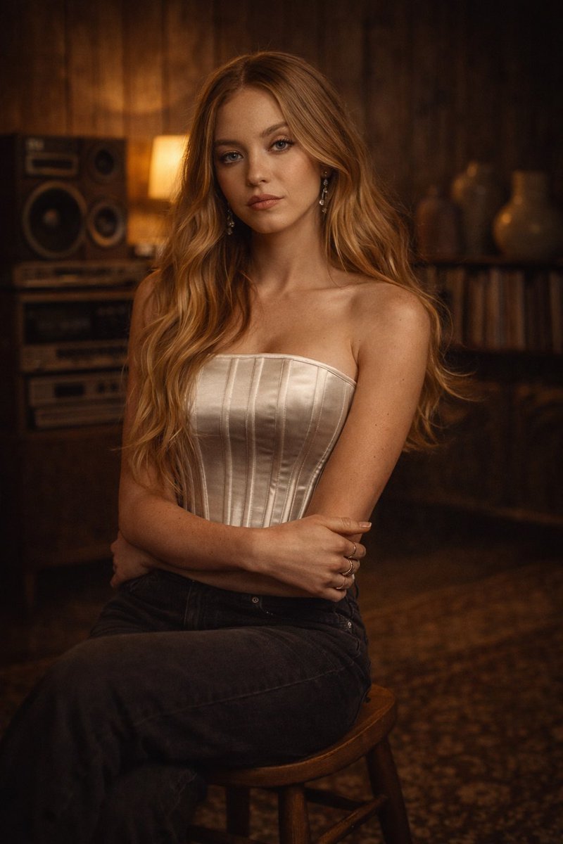 Cinematic Vintage Indoor Portrait from Photo Reference 1