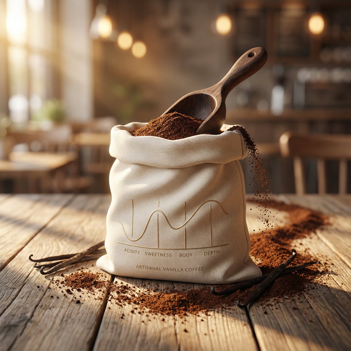 Luxury Product Photography for Artisanal Vanilla Coffee 1