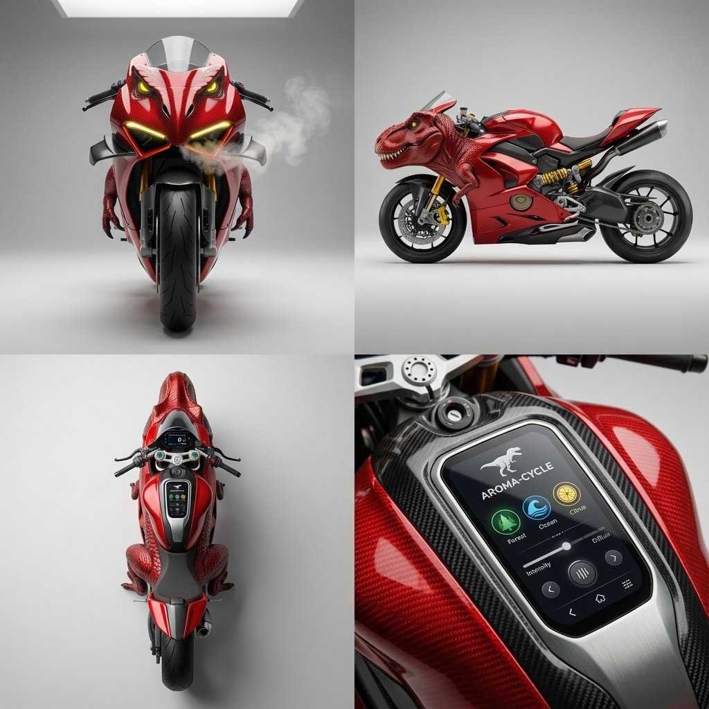 Hybrid Product Shot Grid (T-Rex and Ferrari) 1