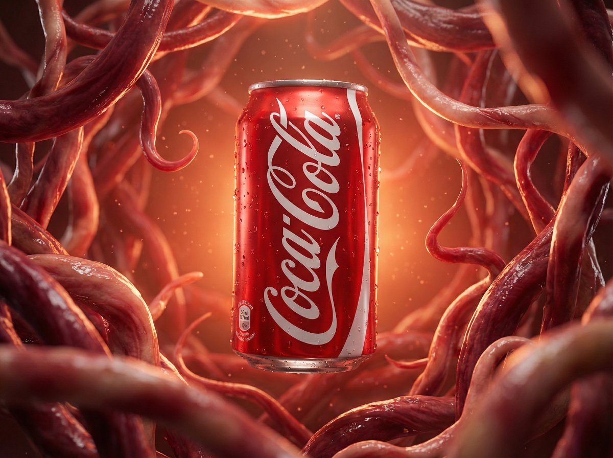 Surreal Product Shot Prompt: Purple Beverage Can with Organic Tendrils 3