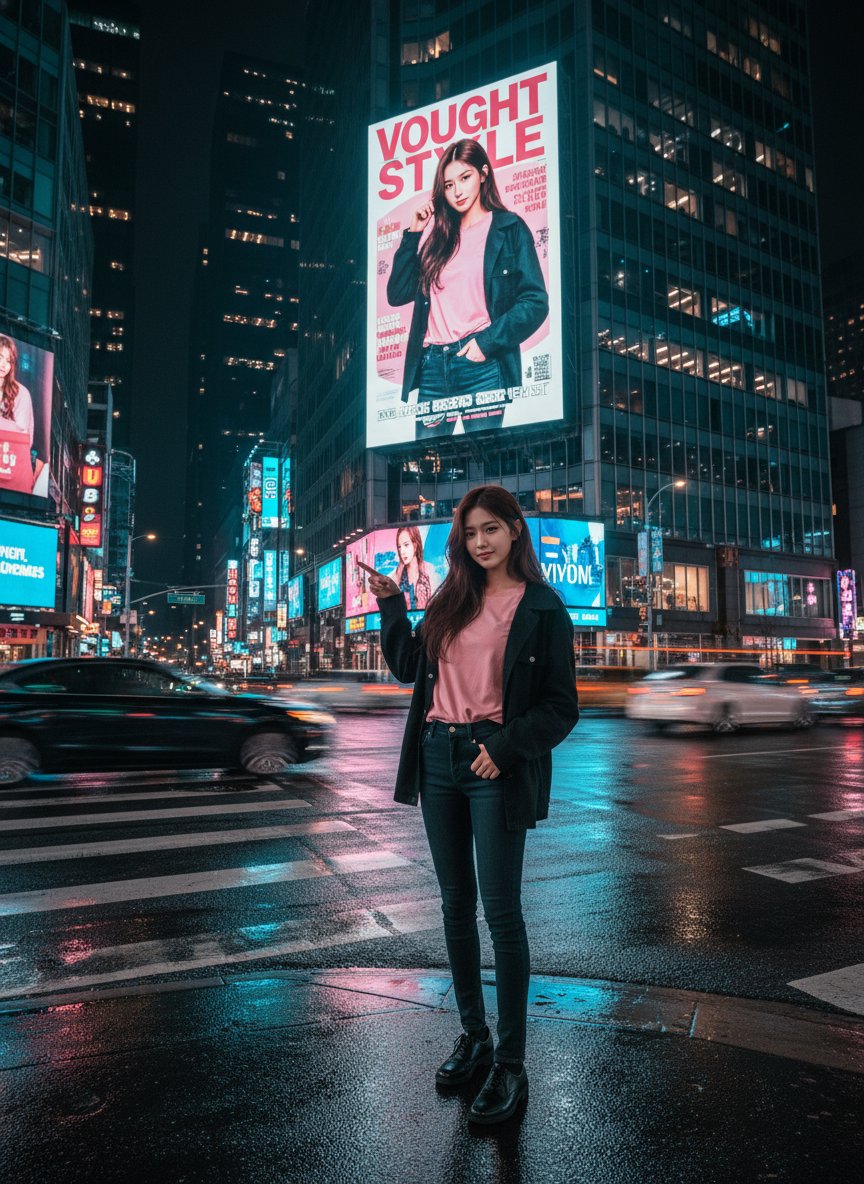 Cinematic Urban Night Billboard Portrait 1