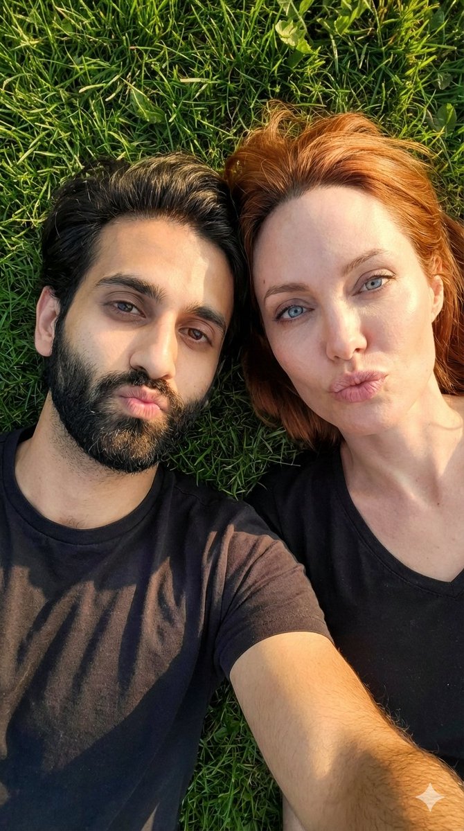 Hyper-Realistic Couple Selfie on Grass Prompt 2